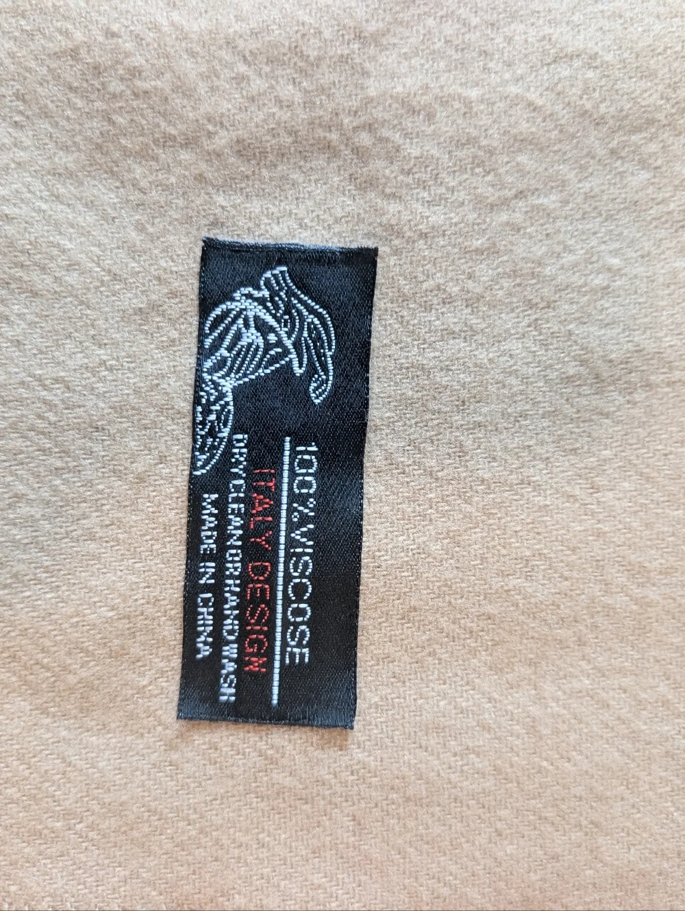Camel Fringe Knit Scarf - Solid Camel Brown 100% Viscose‎